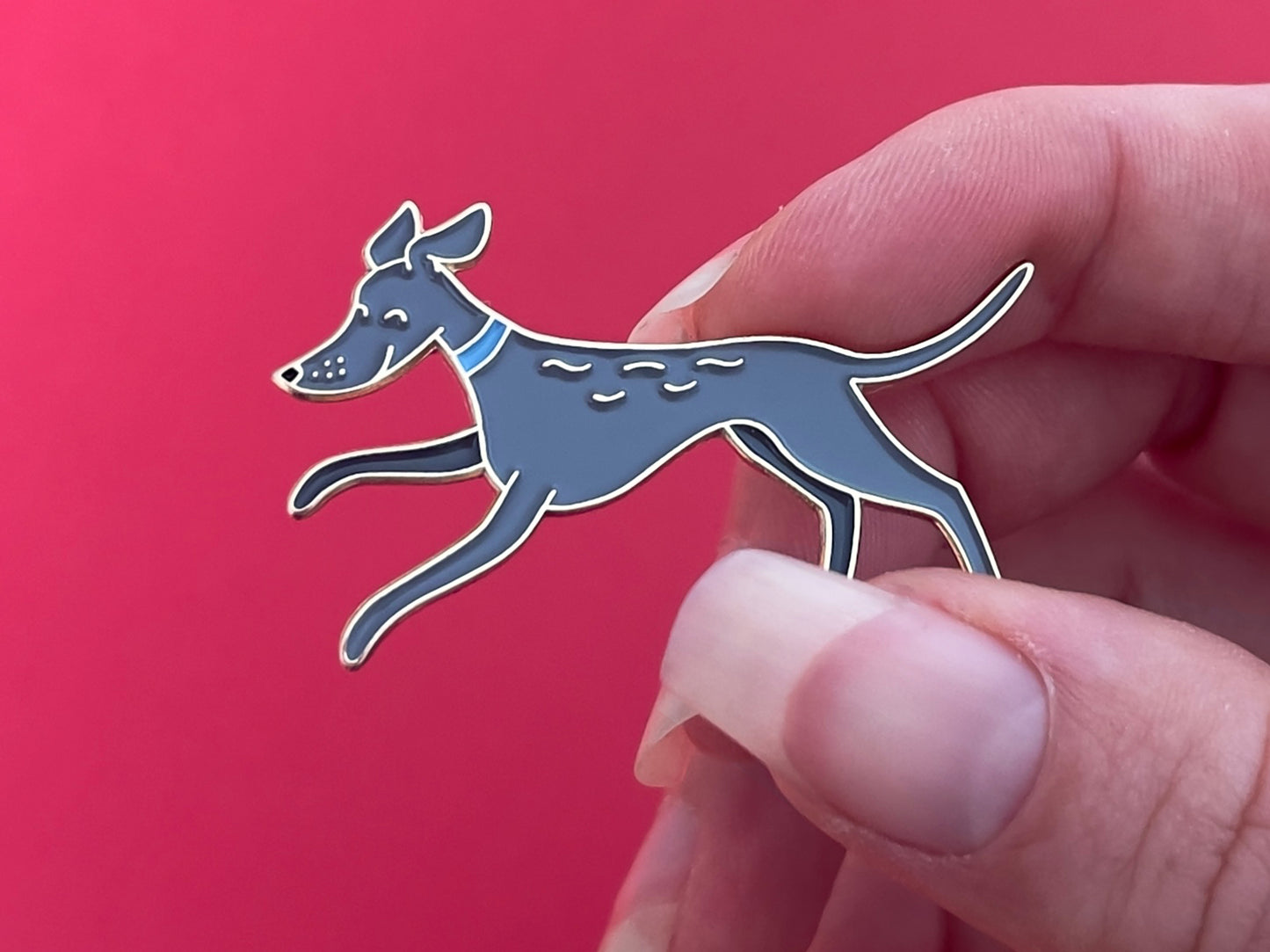 Grey Speedy Hound Pin