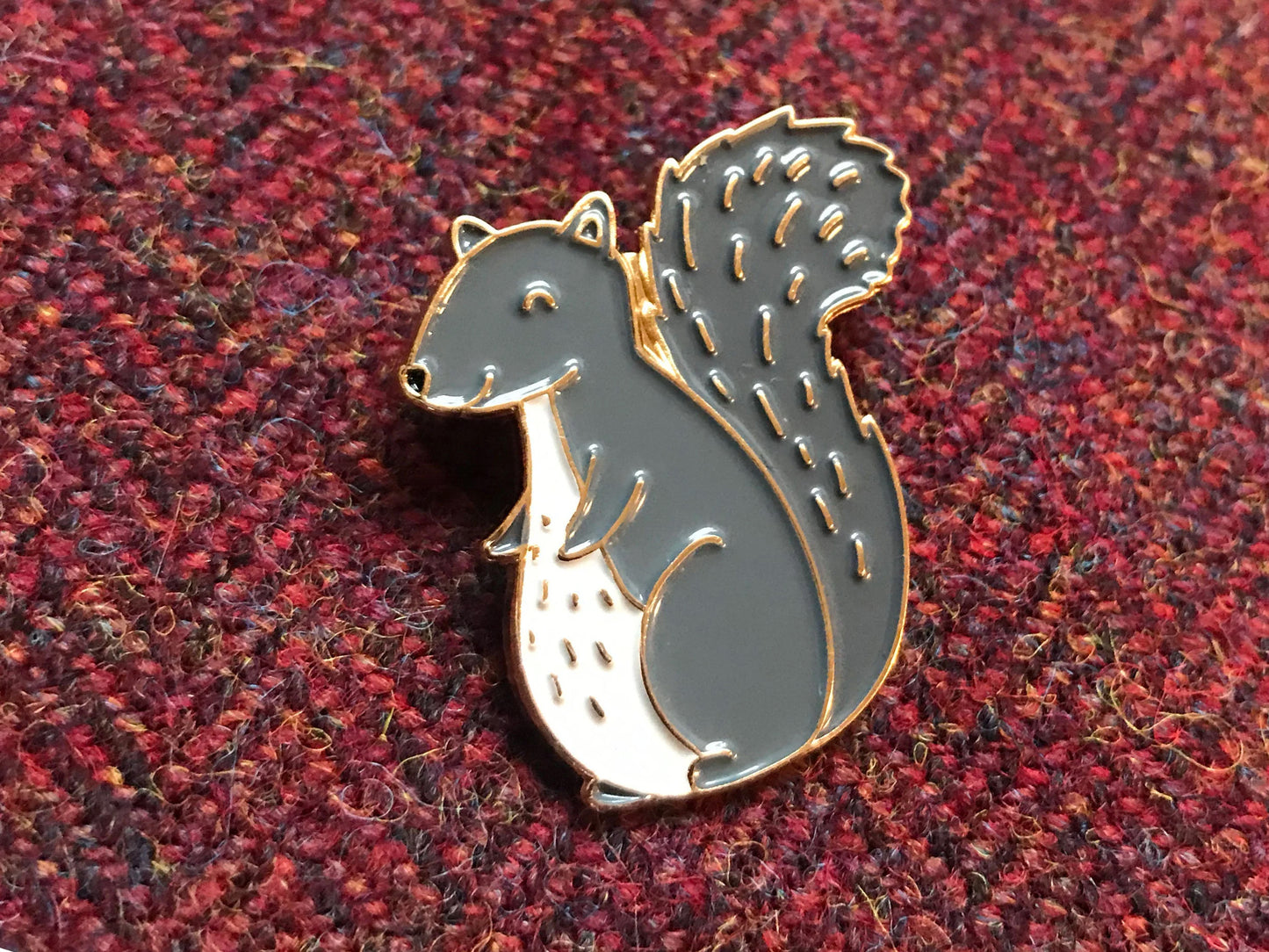 Grey Squirrel Enamel Pin