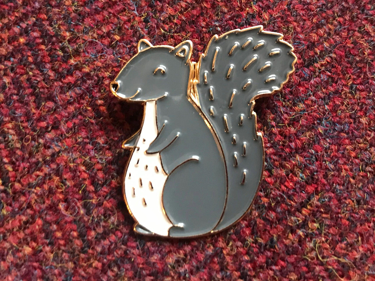 Grey Squirrel Enamel Pin