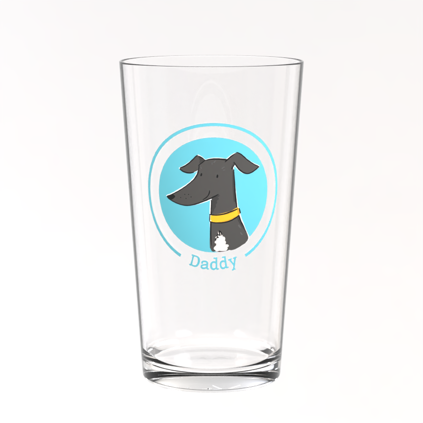 Personalised Sighthound Pint Glass - Daddy