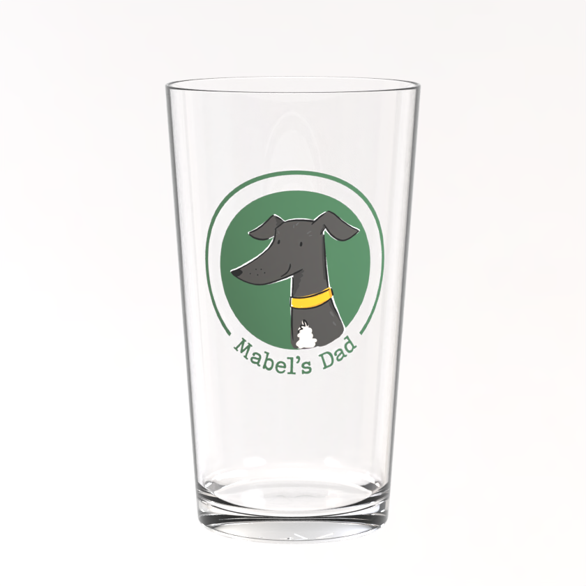 Personalised Sighthound Pint Glass - Mabel's Dad