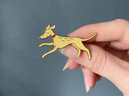 Fawn Running Hound Pin