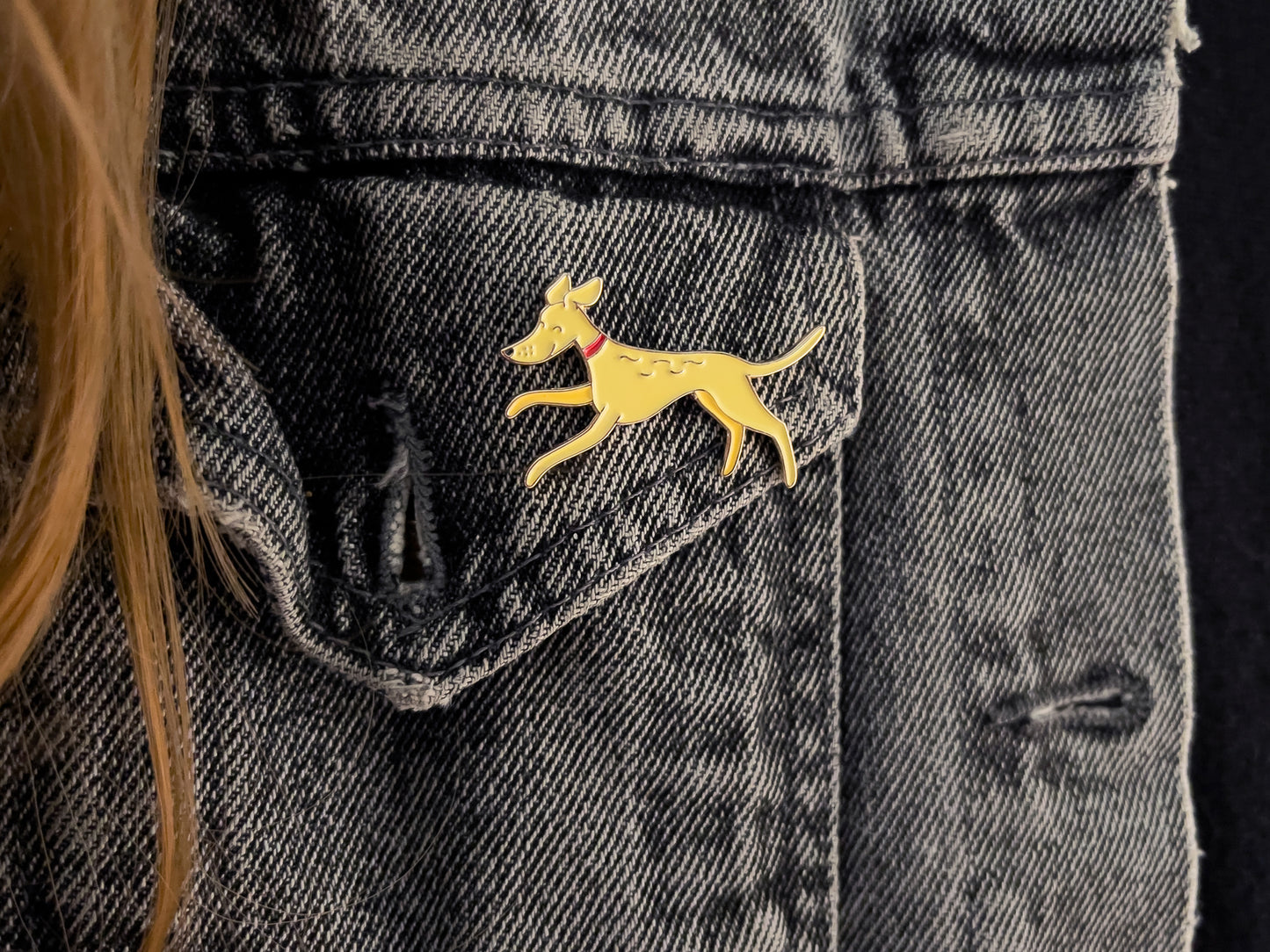 Fawn Running Hound Pin