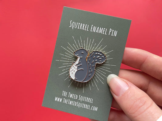 Grey Squirrel Enamel Pin