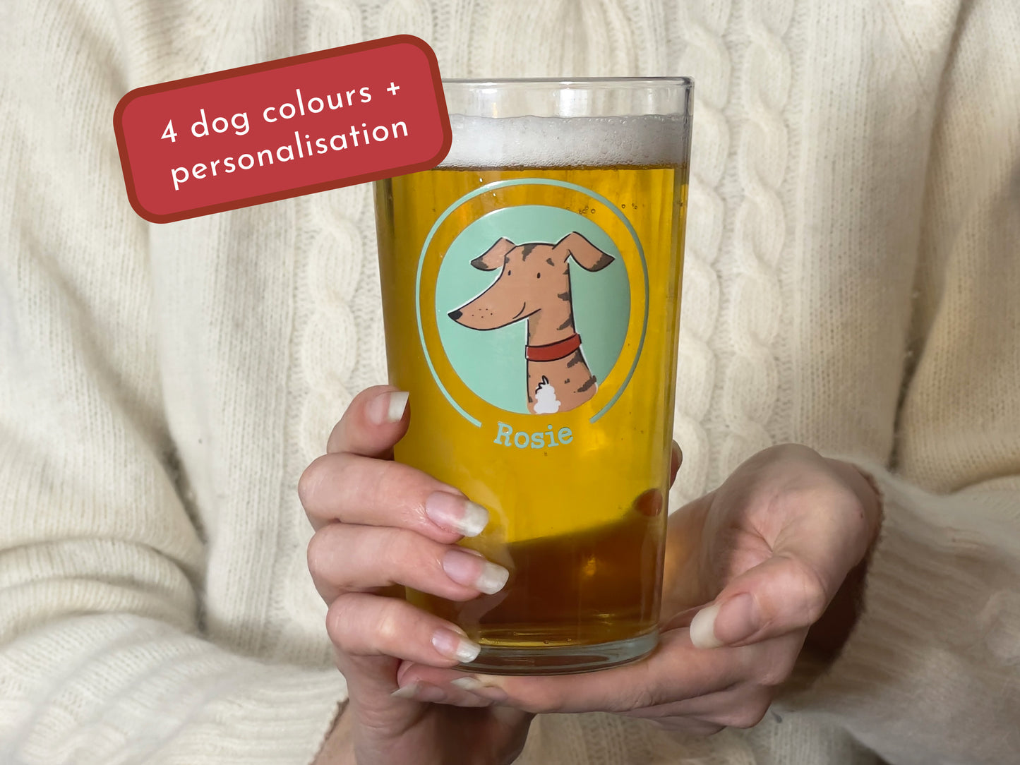 Personalised Sighthound Pint Glass