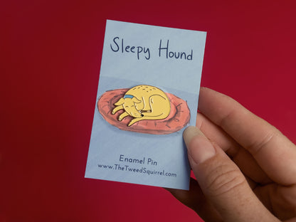 Fawn Sleepy Hound Pin