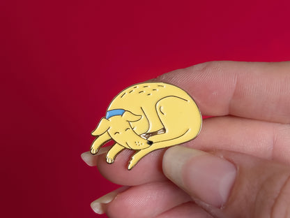 Fawn Sleepy Hound Pin