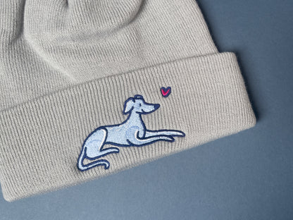 Embroidered Sighthound Bobble Hat