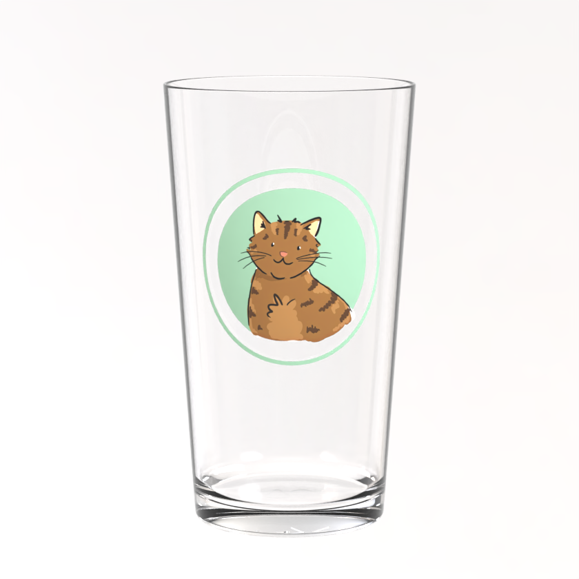 Tabby Cat Pint Glass